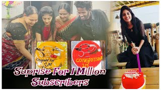 1Million surprise from Team and friends🥰💗 surprise dharaniworld celebration 1million [upl. by Belva]