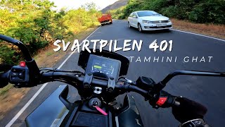 Husqvarna Svartpilen 401 Raw Ride On Tamhini Ghat Road  Amazing Bend and Cornering Road in India [upl. by Jordanson]