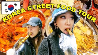 KOREA STREET FOOD TOUR  BTS GIVEAWAY 💜 [upl. by Layol674]