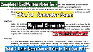 MSc1st Sem Physical chemistry Notes  Complete Handwritten Notes amp Detailed Syllabus Discussion [upl. by Weylin722]