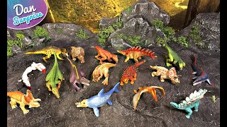 16 Mini Schleich Dinosaurs Tyrannosaurus rex Triceratops Stegosaurus Brachiosaurus Velociraptor [upl. by Anicul]