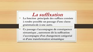 la lexicologie S3  la suffixation  exercice corrigé👍👍👍 [upl. by Grizel110]