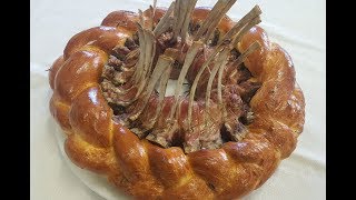 CORONA DI AGNELLO IN TRECCIA DI PAN BRIOCHE⭐RITA CHEF  Piatto tipico festivo [upl. by Adohr455]