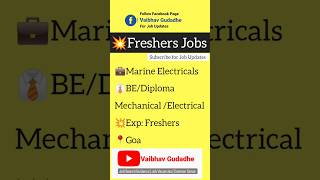 Freshers Jobs Vacancies in Goa Diploma Freshers BE Mechanical Freshers goa freshersjobs jobs2024 [upl. by Tedda]