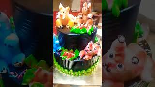 Jungle theme cake unique short video viral trending YouTube video [upl. by Rubenstein156]