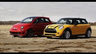 2014 Fiat 500 Abarth vs 2014 Mini Cooper S  STANDING MILE [upl. by Daggett]