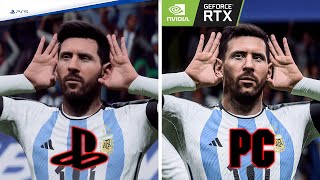 EAFC 24  PS 5 Next Gen Vs PC Ultra Max Setting  Gameplay Faces Celebrations Crowd Density [upl. by Eelnyl572]