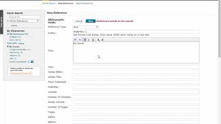 Adding a reference manually in EndNote online [upl. by Krever]