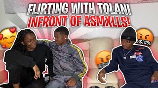 FLIRTING WITH TEESHANECE IN FRONT OF ASMXLLS PRANK 🥰🤭 HE TRIED TO FIGHT ME🤬 [upl. by Kcirdahc]