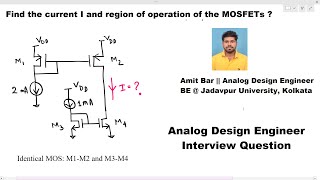 Analog Design Engineer interview Question Current Mirror circuit problem [upl. by Imik]