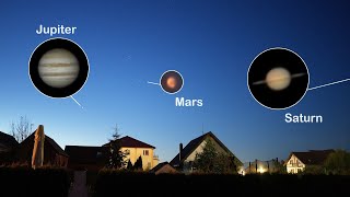 Mars Jupiter and Saturn visible with the naked eye in the morning sky August 2024 Nikon P1000 [upl. by Malchus]