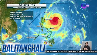 Ilang lugar isinailalim na sa wind signal No 2 dahil sa Bagyong LeonPH  Weather Balitanghali [upl. by Lewls]