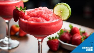 Strawberry Daiquiri Classic amp Frozen  How to make a Strawberry Daiquiri Cocktail Recipe Popular [upl. by Ahs]