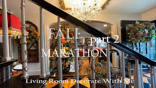 5 FALL VIGNETTES  SEVERAL REPURPOSED DECOR ITEMS  AUTUMN MANTLE  FIREPLACE DECORATING [upl. by Piselli]