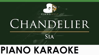 Sia  Chandelier  LOWER Key Piano Karaoke Instrumental [upl. by Audra]