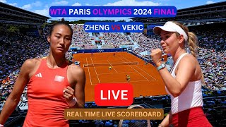 Qinwen Zheng Vs Donna Vekic LIVE Score UPDATE Today Womens Tennis 2024 WTA Paris Olympics Final LIVE [upl. by Haile]