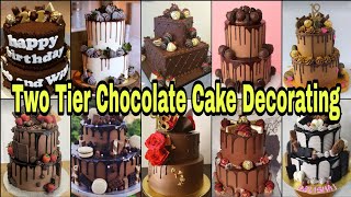 Two Tier Chocolate Cake Decorating Ideas 20222 Tier Chocolate CakeChocolate CakeBirthday Cake [upl. by Keiryt]