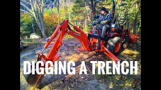 56 Backhoe Digging A Drainage Ditch And Installing A Drainage System [upl. by Quill292]