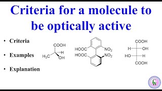 Criteria for a molecule to be optically active [upl. by Spooner]