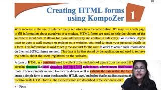 STD 12 Creating HTML Form Using KompoZer [upl. by Annawaj]