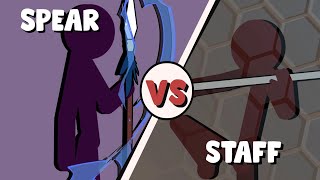 Supreme Duelist Stickman FIGHT Animation SPEAR vs STAFF [upl. by Rednave]