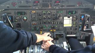 Widerøe Dash 8103 LNWIF takeoff from Tromsø Airport from the cockpit [upl. by Gentilis]