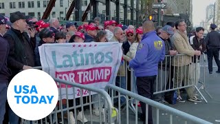 Latino community react to foul joke about Puerto Rico at Trump rally  USA TODAY [upl. by Ashelman]