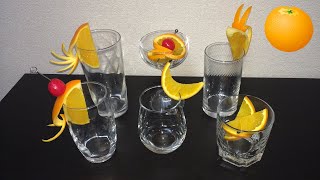 Very simple cocktail decoration orange edition ／ 超簡単♪ カクテル・デコレーションオレンジ編 [upl. by Nicky]