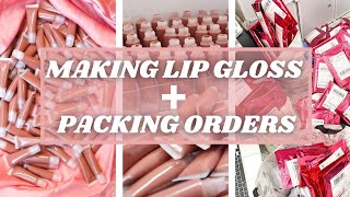 Entrepreneur Life 34 MAKING LIP GLOSS  PACKING ORDERS [upl. by Eecats]