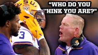 Brian Kelly screams at LSU receiver Chris Hilton Jr because he keeps jumping a breakdown [upl. by Laved]