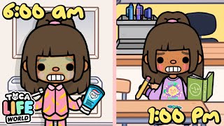 My IRL SCHOOL MORNING ROUTINE 📚⭐️🌈  With Voice 🔊  Toca Life World Roleplay [upl. by Tenom]