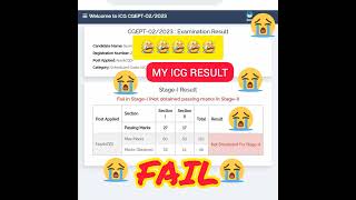 My coast guard result 😭😭😭  Icg result out 2023  icg result ICG coastguard indiannavy navy [upl. by Ainod]