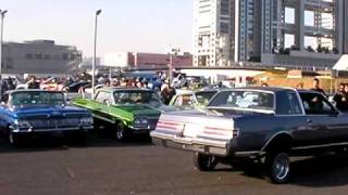 Lowriders hoppin and three wheelin at an event [upl. by Gnik844]