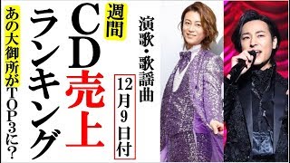 演歌ＣＤ売上オリコンランキングあの大御所がTOP3に一同衝撃！氷川きよしや山内惠介、福田こうへいに竹島宏など [upl. by Adnohsed]