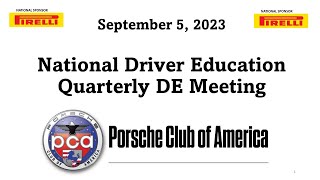 PCA HPDE Quarterly Leadership Webinar  September 5 2023 [upl. by Aremmat]