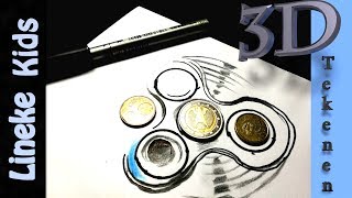 3D tekenen  Fidget SPINNER tekening voor beginners en kids [upl. by Llesram]