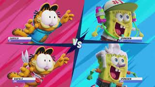 Garfield and Garfield Vs SpongeBob and SpongeBob  Nick All Star Brawl 2 [upl. by Einad908]