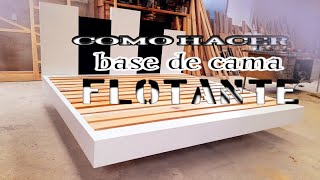 Como hacer base de cama flotante bicolor fácil moderna elegante de madera de pino [upl. by Ahsikyw861]