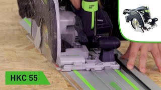 Zuschnitt von OSBPlatten mit der AkkuHandkreissäge HKC 55 Festool TV Folge 195 [upl. by Initirb237]