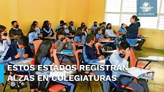 Registran alzas sin precedente en colegiaturas en algunos estados [upl. by Rayham658]