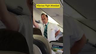 Flight Attendant takes a HILARIOUS approach to the safety instructions shorts aviation atc [upl. by Tremain]