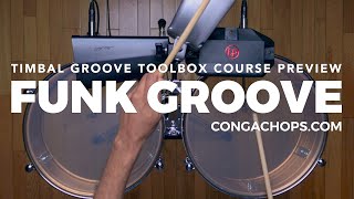 How to Play a Funk Groove on Timbales  Timbal Lesson  CongaChopscom [upl. by Reltuc413]