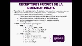 Introducción a la inmunología humana  Clase 3 Inmunidad Innata quotCélulas y receptores de la IIquot [upl. by Draned805]