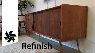 Refinishing a Mid Century Modern Credenza [upl. by Renaxela]