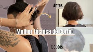 Como corto meu cabelo curto SOZINHA  corte short bob [upl. by Fondea]