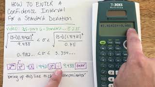 TI30XS  Standard Deviation Confidence Interval [upl. by Porche105]