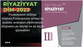 Funksiyanın böhran nöqrəsiartma və azalma aralıqlarıekstremum nöqtələriən böyük və ən kiçik qiyi [upl. by Ylesara298]