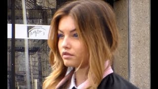 Thylane BLONDEAU  Paris Fashion Week 7 march 2017 show Miu Miu  mars PFW [upl. by Elidad]