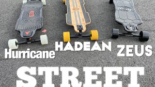 MEEPO HURRICANE VS EVOLVE HADEAN VS OWNBOARD ZEUS street wheel edition [upl. by Anita890]