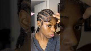 attempt stitch braids on myself w no hair added 😮‍💨 braids braidstyles protectivestyles [upl. by Enitsirc340]